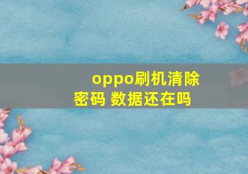 oppo刷机清除密码 数据还在吗